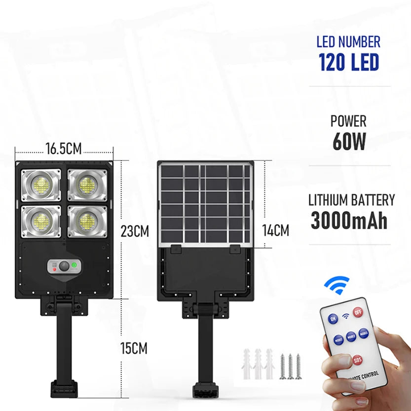 20000W Split Solar Street Light Outdoor Aluminum Solar Street Light Garden Sunlight House Remote Control Waterproof Wall Lamp - vue 30 sur 41