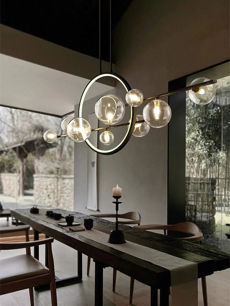 Nordic creative G9 LED dining room chandelier Modern industrial style living room, kitchen island home decoration chandelier - vue 3 sur 13