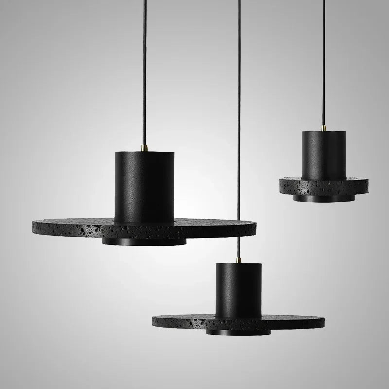 lustre haut de gamme en pierre design créatif industriel - vue 6 sur 18