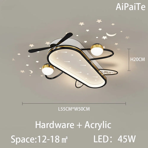 Gold/Black LED Living Room Ceiling Light, RC Dimmable for Kitchen Boys Room Home Decor, Star Decorative Lights. - vue 11 sur 10