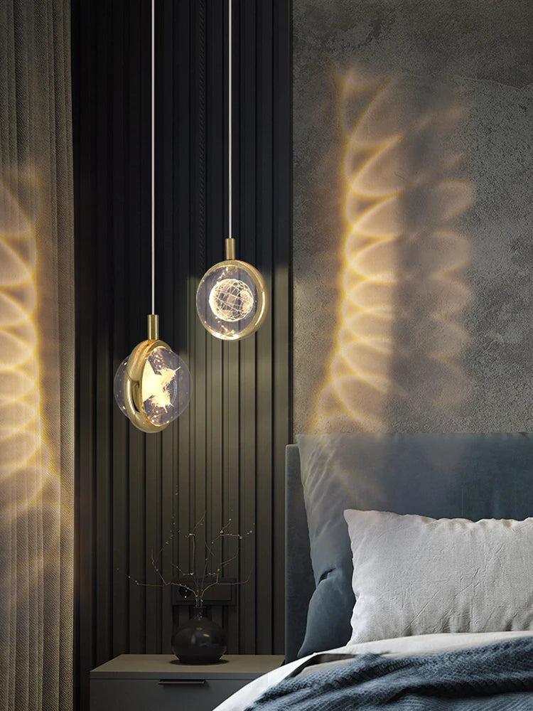 suspension boule de cristal led design moderne pour intérieur - vue 3 sur 10