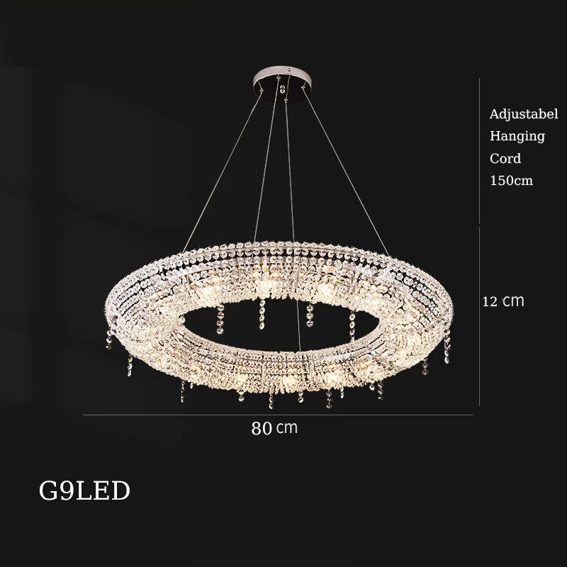 lustre en cristal décoratif pour éclairage intérieur élégant - vue 12 sur 15
