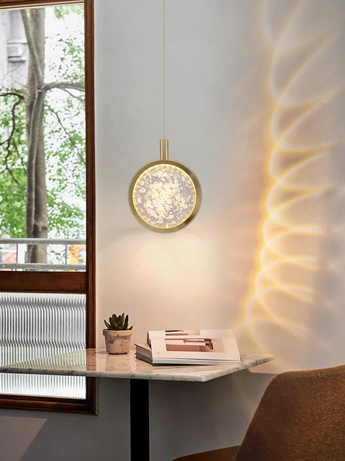 suspension boule de cristal led design moderne pour intérieur - vue 6 sur 10