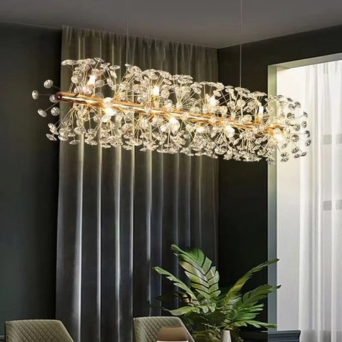 lustre led suspendu en cristal design moderne décoratif luxe 2024 - vue 2 sur 12