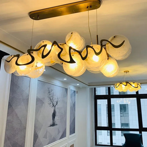 lustre LED de luxe pour décoration intérieure en verre élégant - vue 2 sur 12