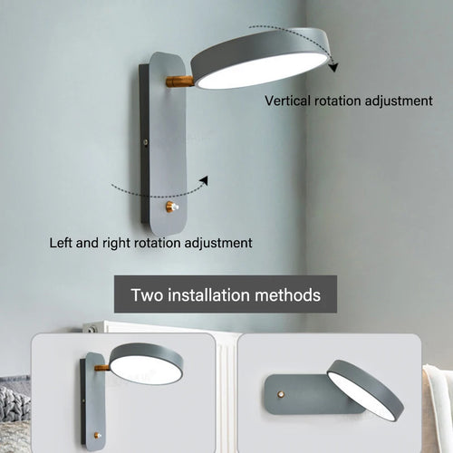 applique murale à led rotative pour éclairage intérieur moderne - vue 6 sur 9