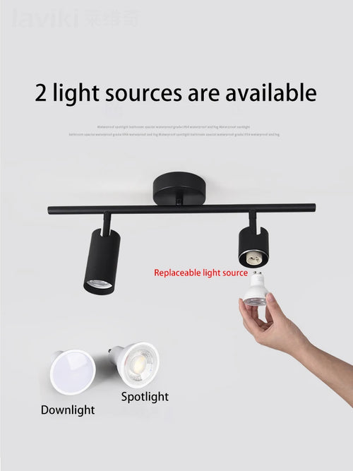 projecteur led 	gu10 sur rail en aluminium angle réglable - vue 5 sur 13