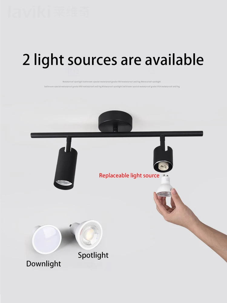 projecteur led 	gu10 sur rail en aluminium angle réglable - vue 4 sur 13