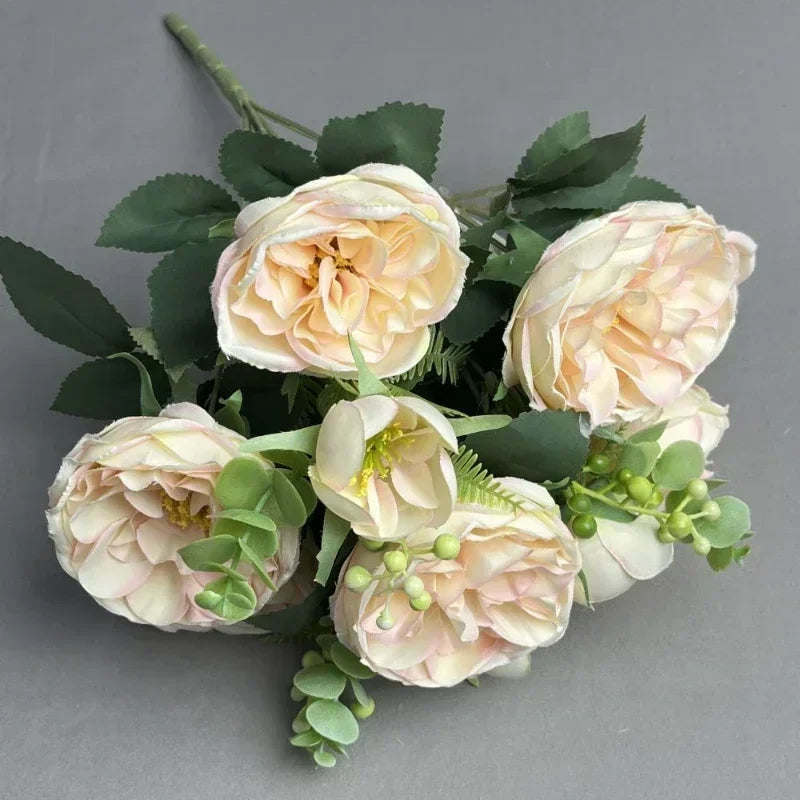bouquet de pivoines artificielles pour mariage et décoration élégante - vue 8 sur 8