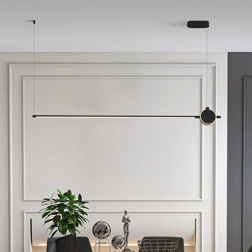 luminaire suspendu nordique simple longue bande déco maison - vue 5 sur 10