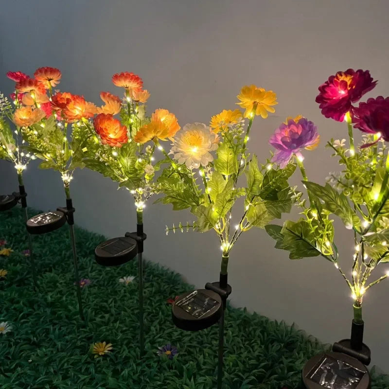 éclairage solaire en forme de rose pour jardin extérieur - vue 2 sur 11