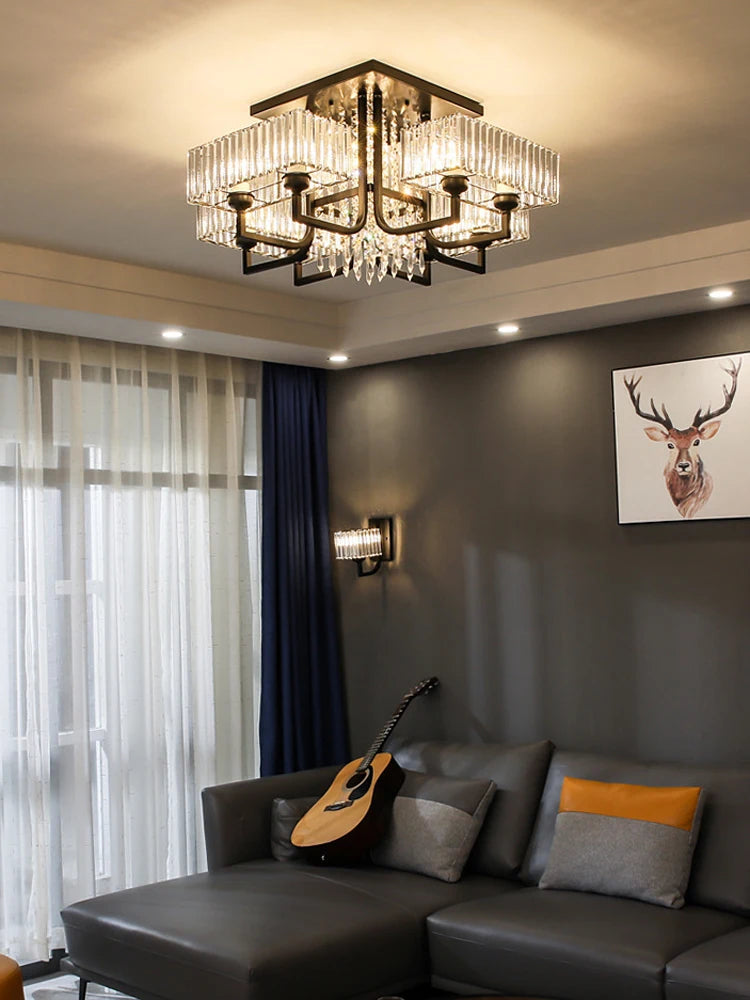 lustre dimmable en cristal pour un éclairage élégant - vue 2 sur 12