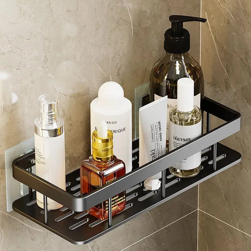 etagère murale de rangement sans perçage pour shampoing et maquillage - vue 8 sur 10