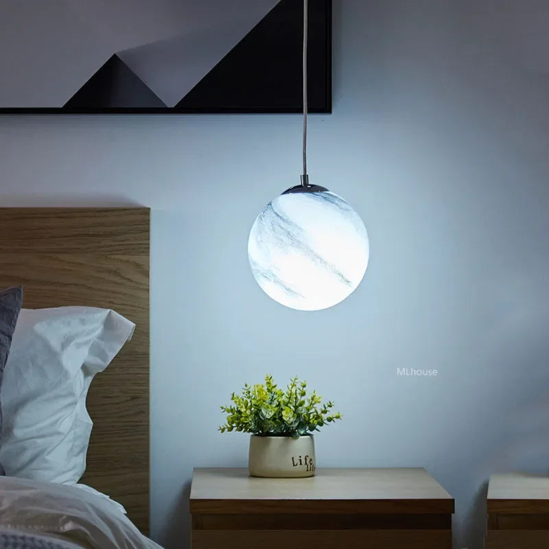 lustre créatif led boule de verre pour chambre d'enfants - vue 6 sur 11