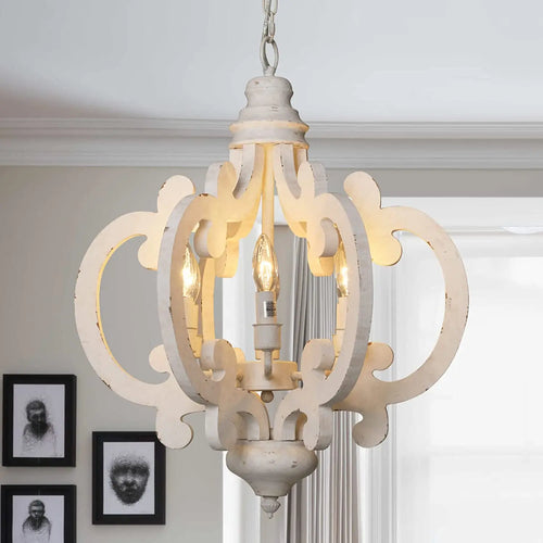 lustre vintage en bois pour ferme et loft rétro - vue 2 sur 7