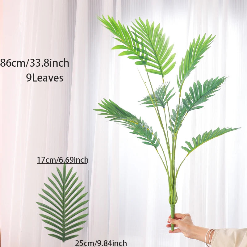 palmier artificiel en plastique avec feuilles de monstera pour jardin - vue 9 sur 9