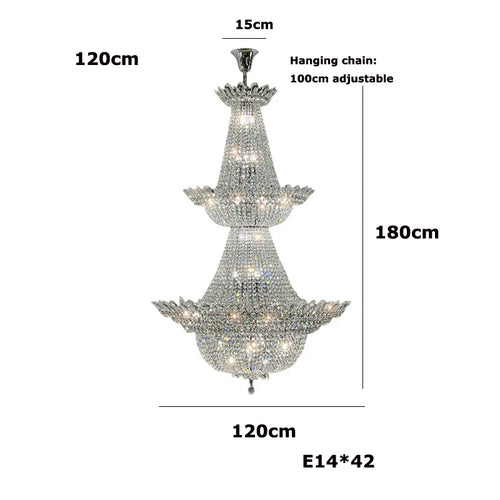 lustre led k9 cristal à intensité variable design moderne 2024 - vue 15 sur 16
