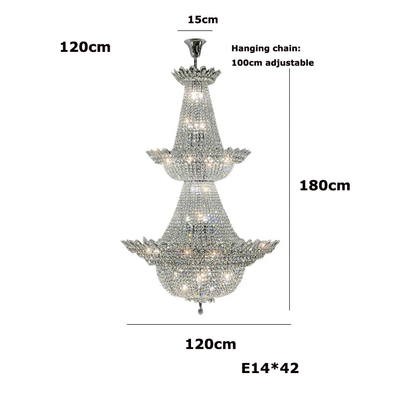 lustre led k9 cristal à intensité variable design moderne 2024 - vue 14 sur 16