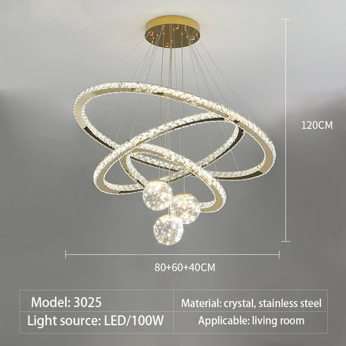 lustre moderne en verre cristal avec lumière LED étoile