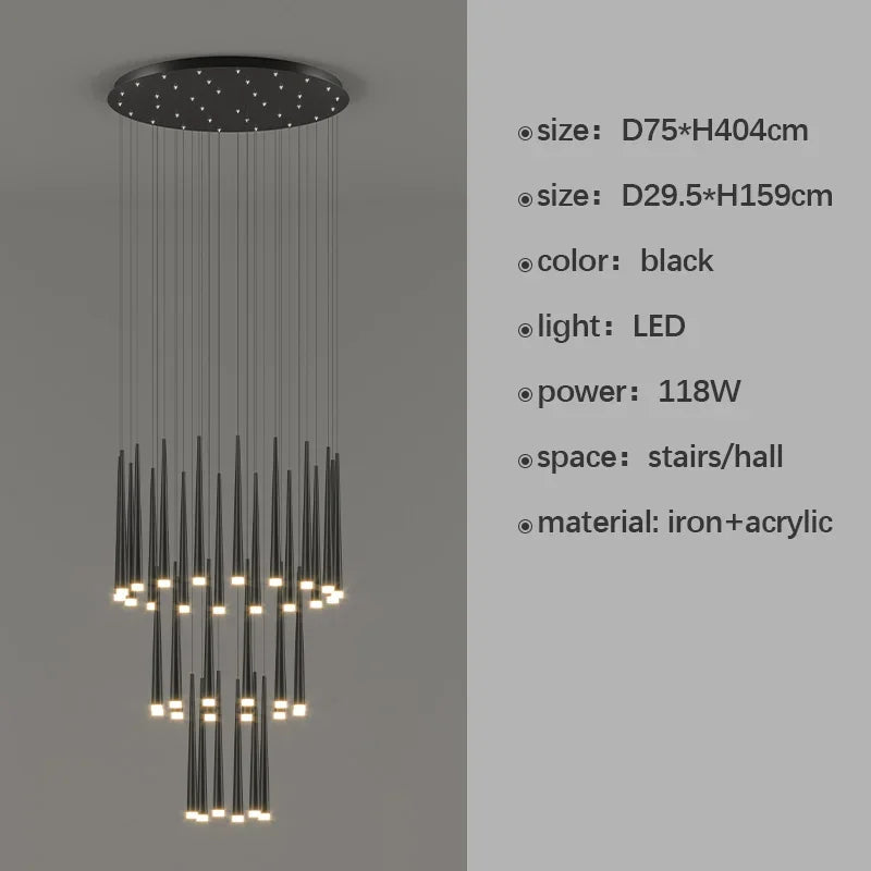 lustre moderne à led pour décoration d'intérieur haut de gamme - vue 20 sur 22