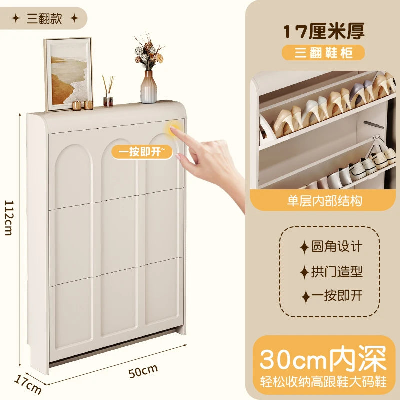 armoire à chaussures moderne en bois design nordique peu encombrant - vue 16 sur 20