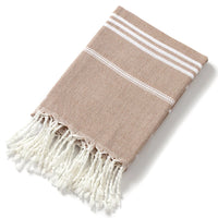 Serviette de plage turque rayures franges coton absorbante