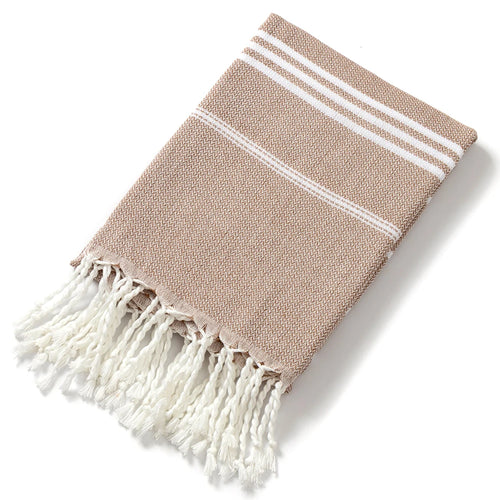 Serviette de plage turque rayures franges coton absorbante