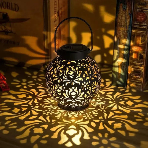 lanterne solaire à led en fer forgé pour jardin décoratif - vue 6 sur 8