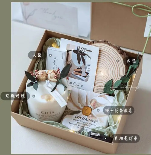 coffret cadeau bougies aromathérapie fait main pour anniversaire - vue 7 sur 7