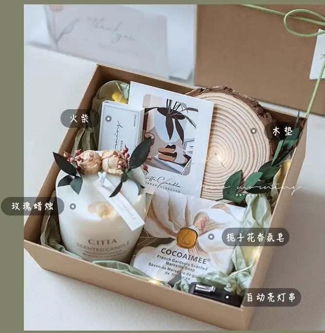 coffret cadeau bougies aromathérapie fait main pour anniversaire - vue 6 sur 7