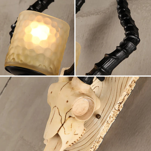 applique murale en corne de mouton pour décoration industrielle - vue 5 sur 6