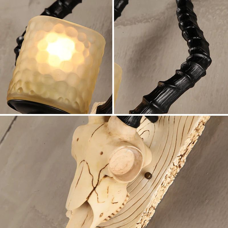 applique murale en corne de mouton pour décoration industrielle - vue 5 sur 6