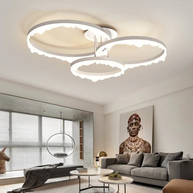 lustre led moderne minimaliste éclairage intérieur design élégant - vue 3 sur 8