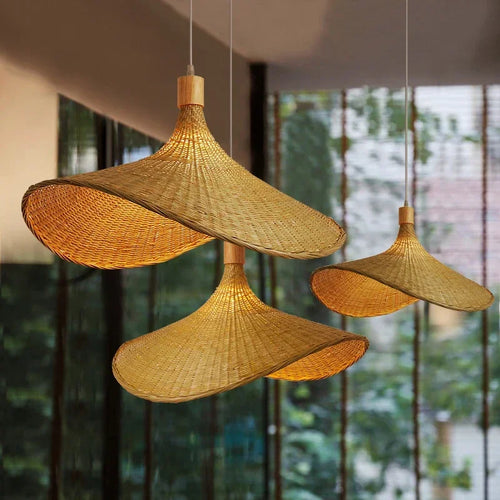lampe en bambou style zen asiatique créatif pour décoration - vue 2 sur 8
