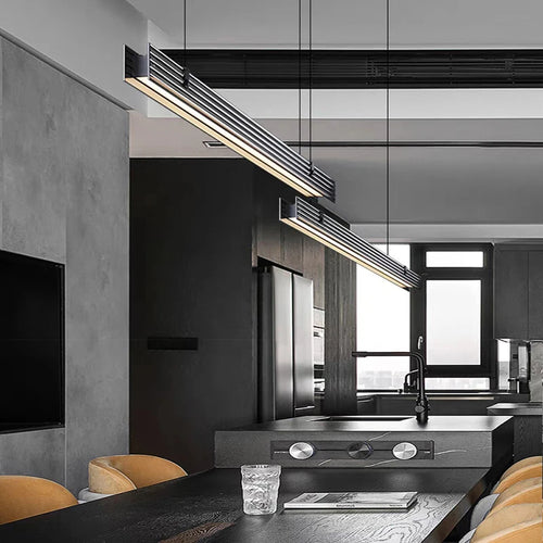 Lustre long en verre led design minimaliste - vue 2 sur 18