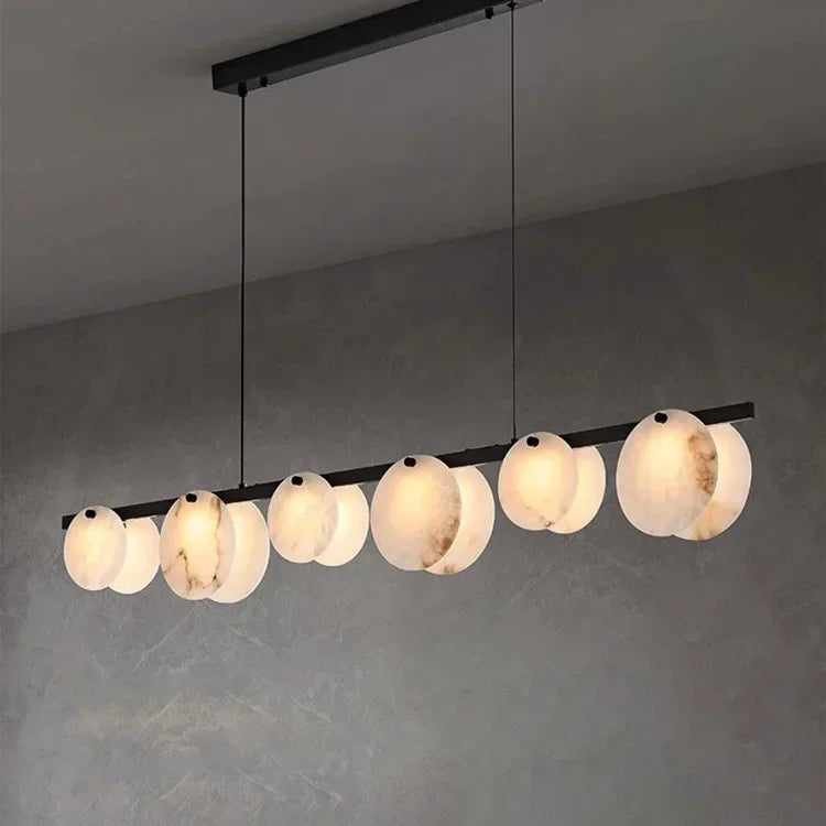 suspension moderne en marbre et cuivre pour décoration intérieure - vue 1 sur 7