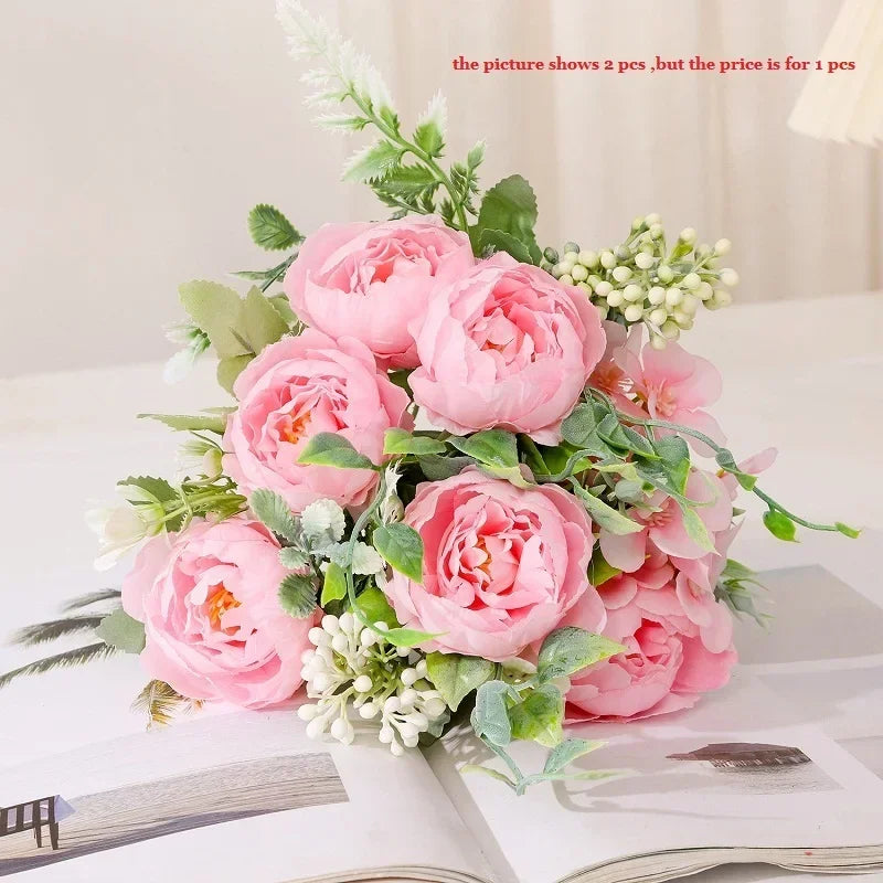 bouquet de pivoines artificielles pour décoration intérieure - vue 9 sur 12