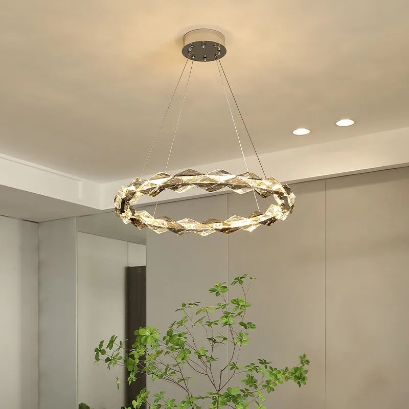 lustre moderne en cristal pour ambiance élégante et minimaliste - vue 3 sur 19