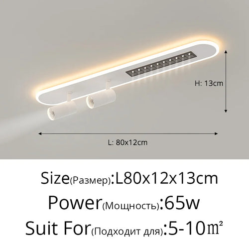 A New Type Of Nordic Long Strip Household LED Chandelier, Used For Living Rooms, Bedrooms, Halls, Balconies, Spotlights, And - vue 10 sur 9