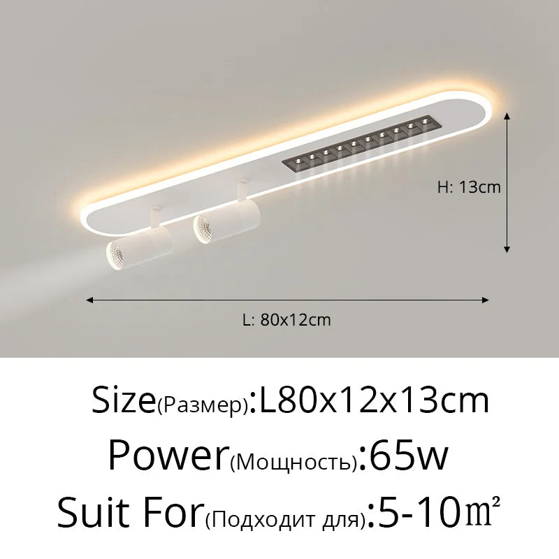 A New Type Of Nordic Long Strip Household LED Chandelier, Used For Living Rooms, Bedrooms, Halls, Balconies, Spotlights, And - vue 9 sur 9