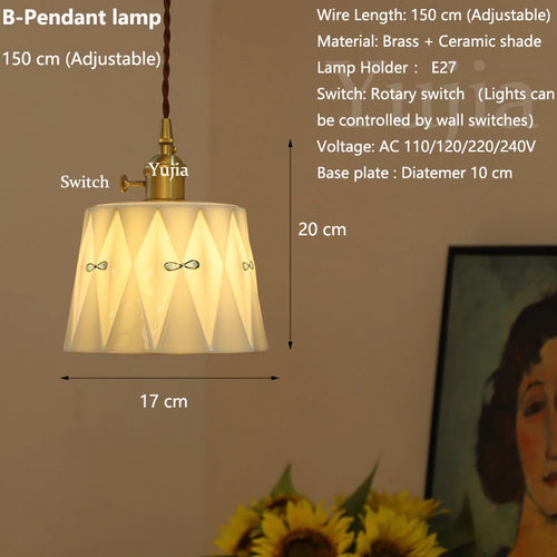 suspension élégante en laiton et céramique moderne pour cuisine - vue 11 sur 10