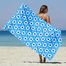 Serviette de plage microfibre motif floral vintage multiusage