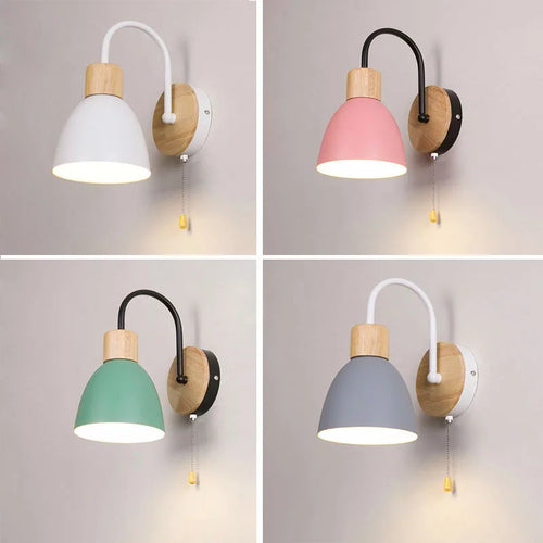 applique murale nordique moderne macaron avec interrupteur led - vue 3 sur 18