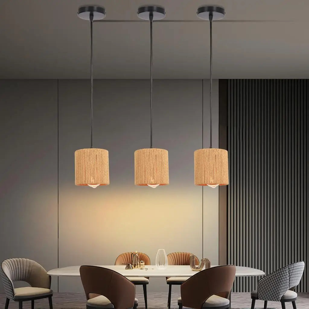 lampe suspension cage en fer rotin style industriel vintage - vue 6 sur 7