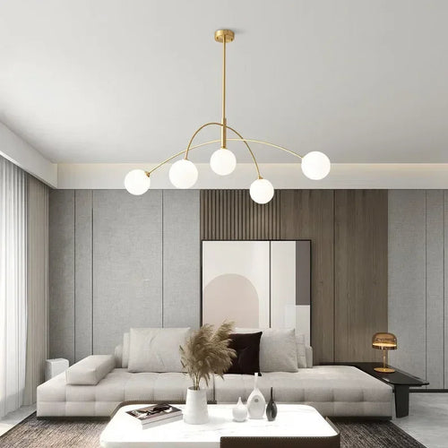lustre suspendu moderne en verre laiteux pour intérieur élégant - vue 4 sur 8