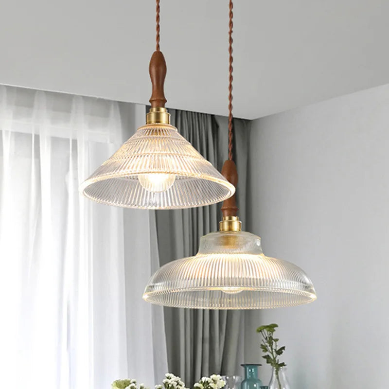 lustre rétro en cuivre avec verre pour décoration intérieure - vue 4 sur 9