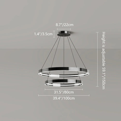 lustre en anneau moderne pour éclairage intérieur décoratif - vue 11 sur 16