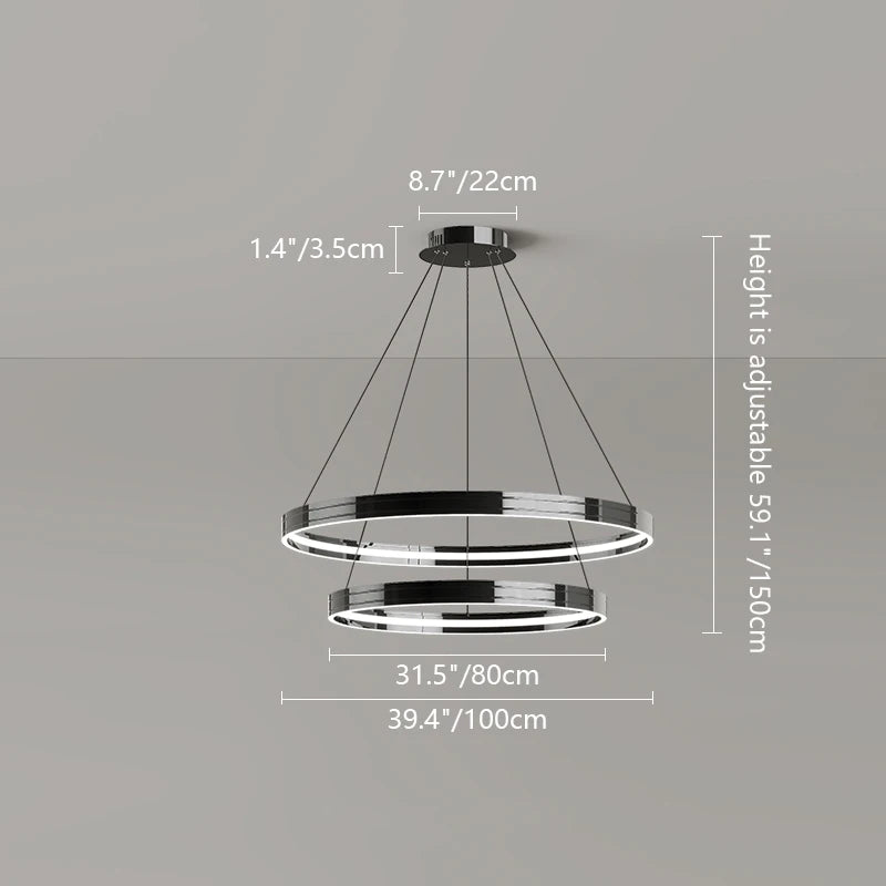 lustre en anneau moderne pour éclairage intérieur décoratif - vue 10 sur 16