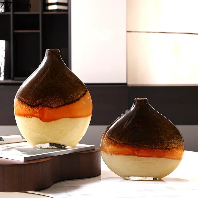 vase en verre dégradé pour fleurs décoration florale artistique - vue 4 sur 9