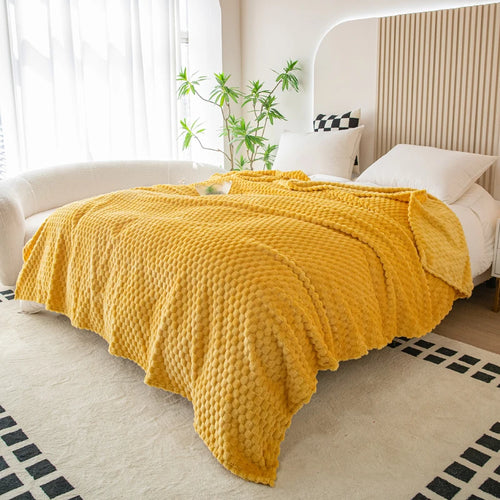 plaid doux moelleux motif carreaux couvre lit canape - vue 7 sur 7